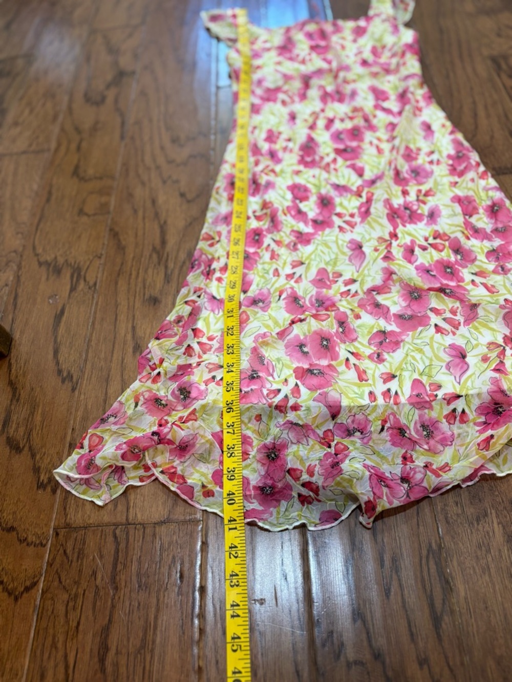 Vintage Y2K Pink Floral Mini Dress Flutter Strap Coquette XXS XS - Picture 10 of 14